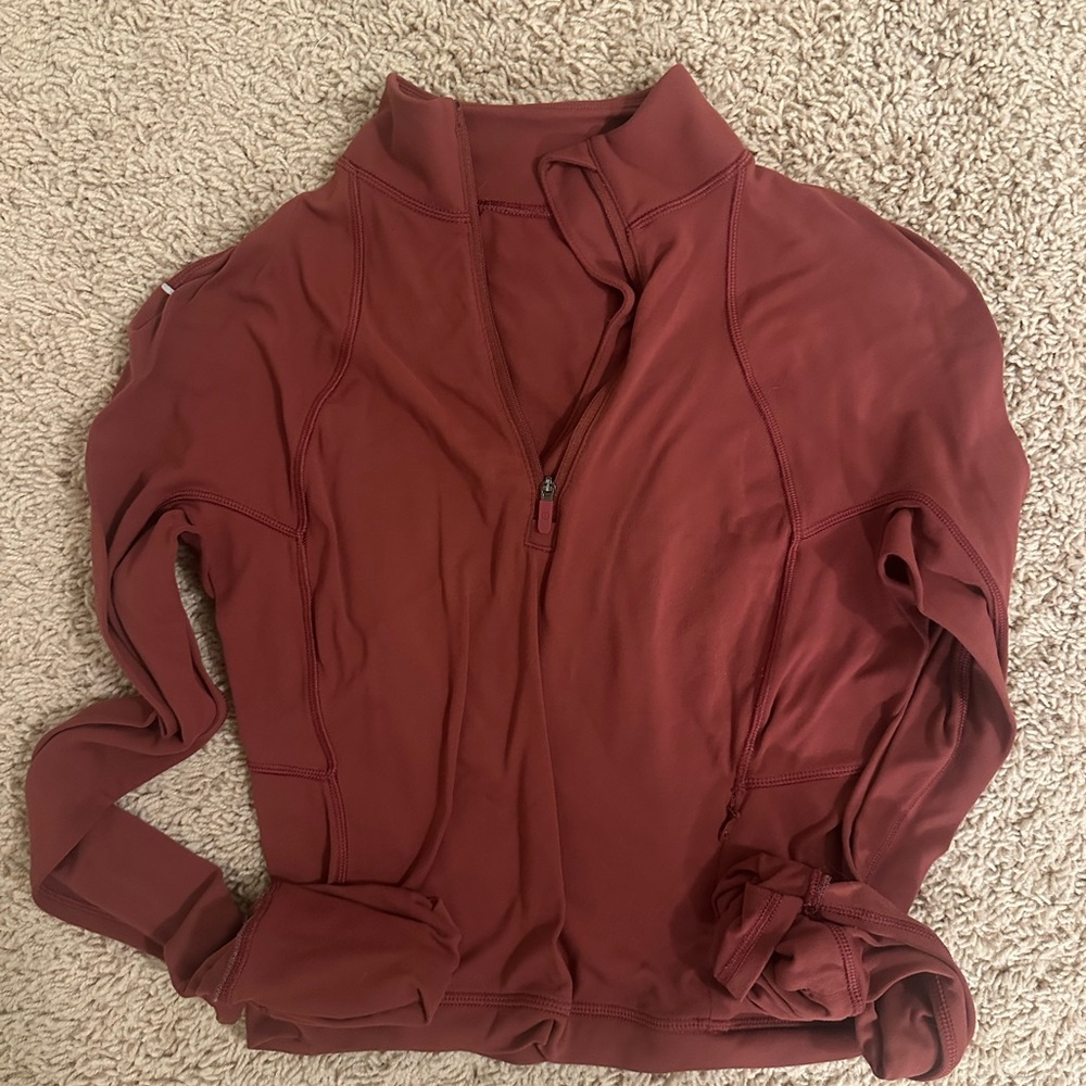 Lululemon Quarter-Zip Long Sleeve Active Top - Rust